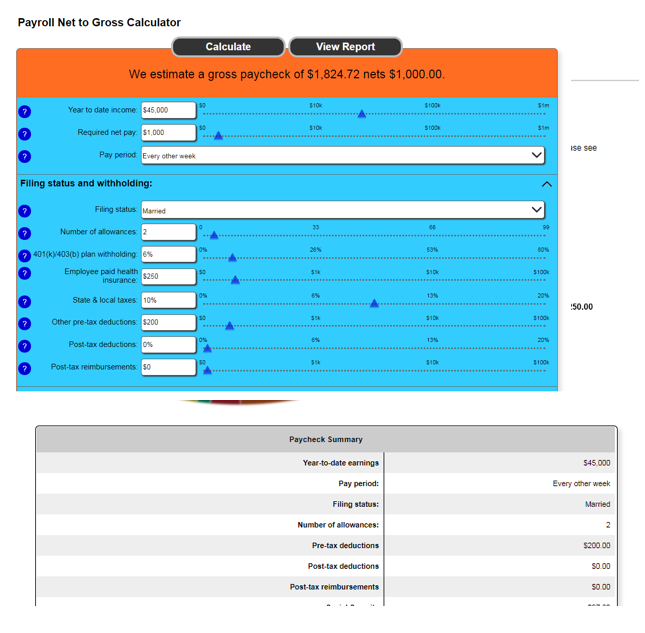 Paycheck Withholding Chart